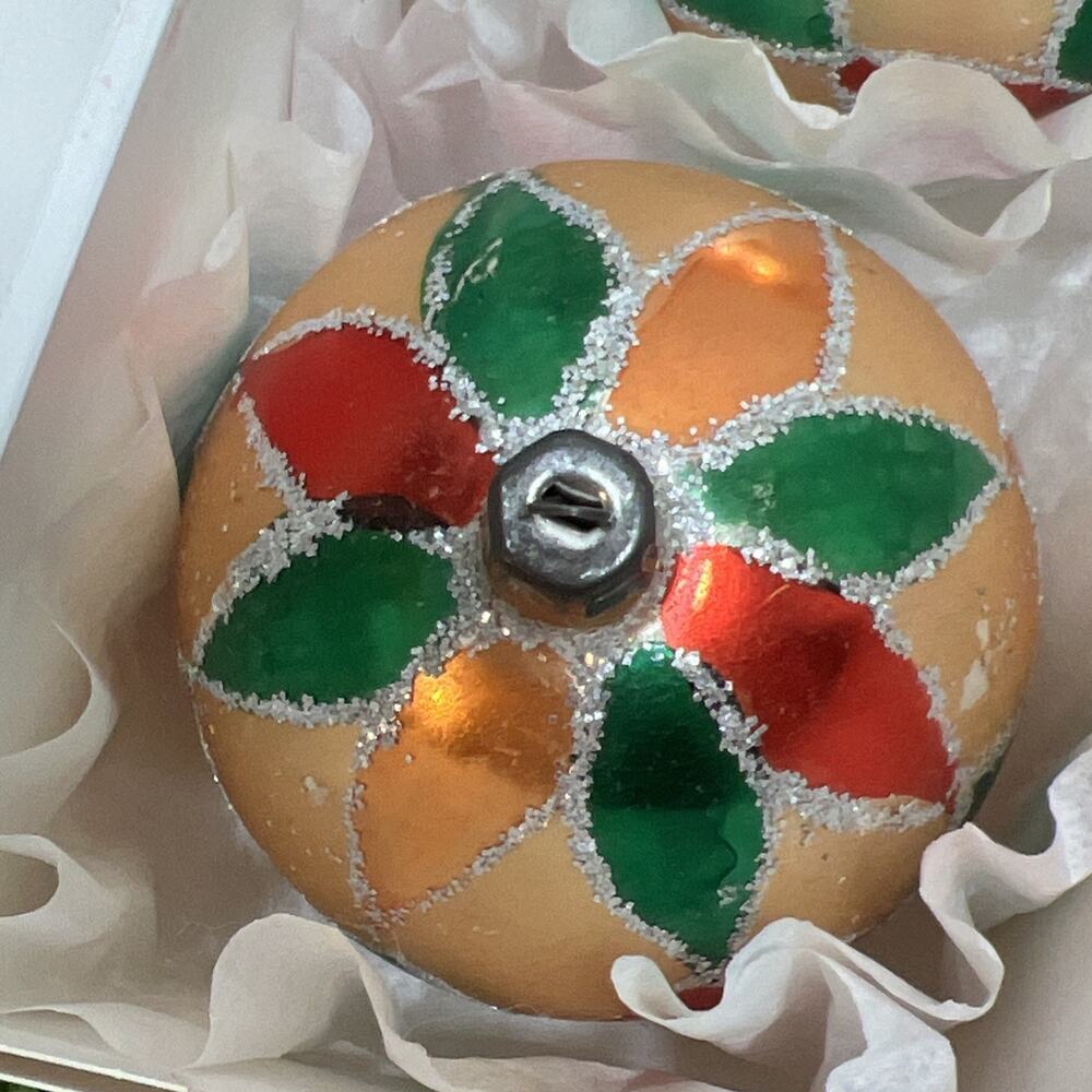 Vintage Christmas Ornaments Mercury Glass Harlequin Pattern 3.25” Set of 2 Ball - Picture 6 of 16